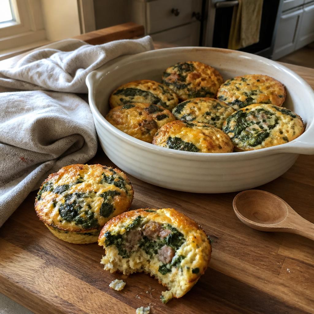Spinach, turkey and egg muffins