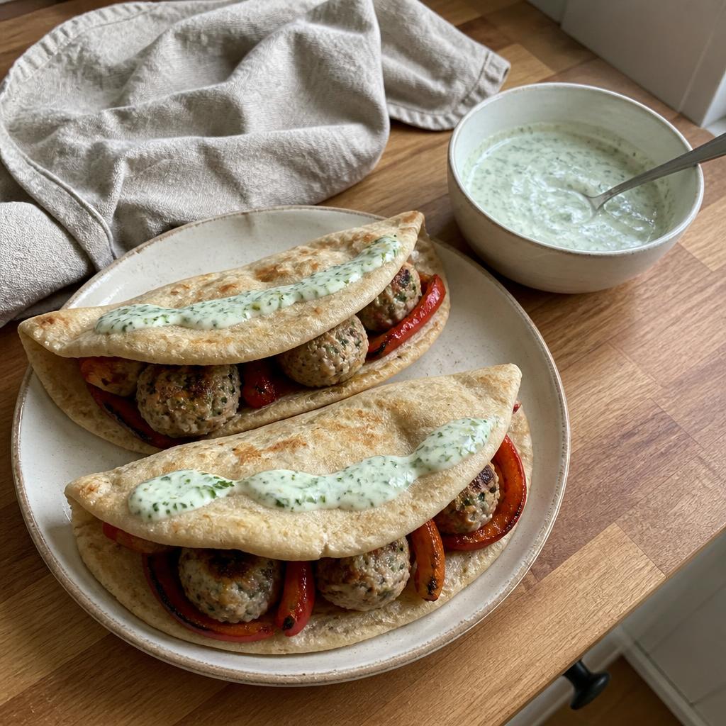 Turkey meatball pita pockets
